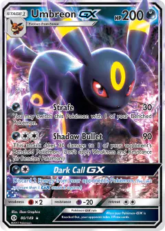 Umbreon-GX 80/149 Rare Holo GX card from Sun & Moon Base