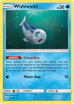 Wishiwashi 44/149 Uncommon card from Sun & Moon Base