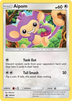 Aipom SM244 Promo card from Sun & Moon Black Star Promos