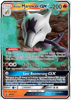 Alolan Marowak-GX SM187 Promo card from Sun & Moon Black Star Promos