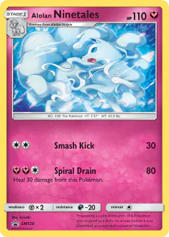Alolan Ninetales SM128 Promo card from Sun & Moon Black Star Promos