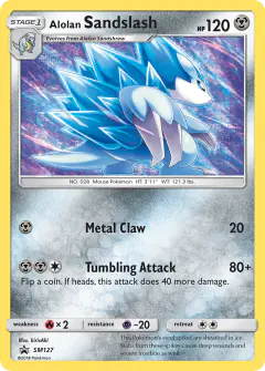 Alolan Sandslash SM127 Promo card from Sun & Moon Black Star Promos
