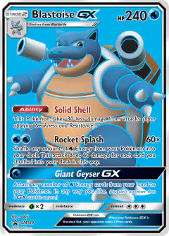 Blastoise-GX SM189 Promo card from Sun & Moon Black Star Promos