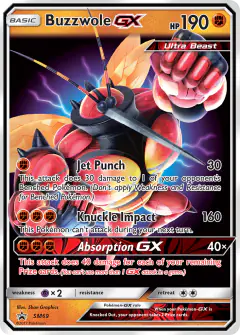 Buzzwole-GX SM69 Promo card from Sun & Moon Black Star Promos