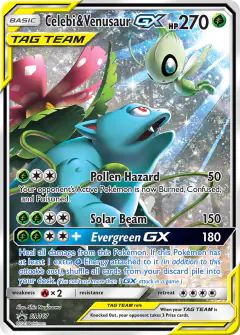 Celebi & Venusaur-GX SM167 Promo card from Sun & Moon Black Star Promos