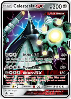 Celesteela-GX SM67 Promo card from Sun & Moon Black Star Promos