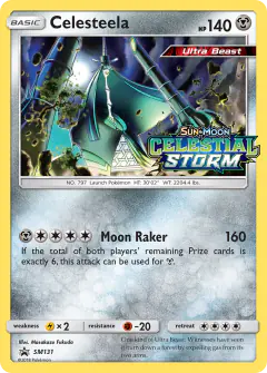 Celesteela SM131 Promo card from Sun & Moon Black Star Promos