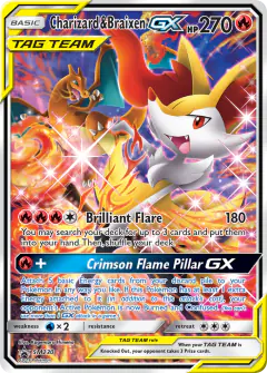 Charizard & Braixen-GX SM230 Promo card from Sun & Moon Black Star Promos