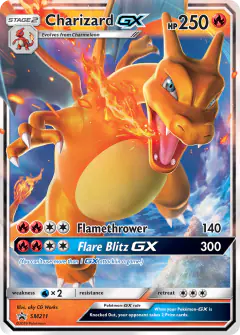Charizard-GX SM211 Promo card from Sun & Moon Black Star Promos