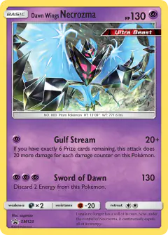 Dawn Wings Necrozma SM123 Promo card from Sun & Moon Black Star Promos