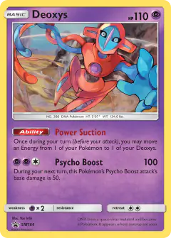Deoxys SM164 Promo card from Sun & Moon Black Star Promos