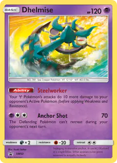 Dhelmise SM53 Promo card from Sun & Moon Black Star Promos
