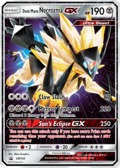 Dusk Mane Necrozma-GX SM102 Promo card from Sun & Moon Black Star Promos