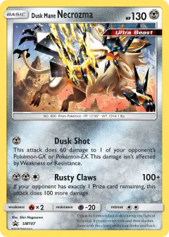 Dusk Mane Necrozma SM107 Promo card from Sun & Moon Black Star Promos