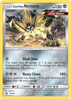Dusk Mane Necrozma SM124 Promo card from Sun & Moon Black Star Promos