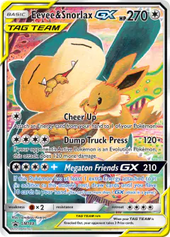 Eevee & Snorlax-GX SM169 Promo card from Sun & Moon Black Star Promos