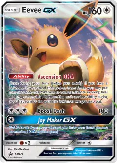 Eevee-GX SM174 Promo card from Sun & Moon Black Star Promos