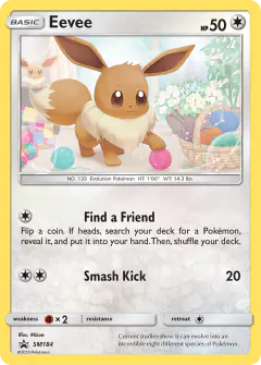 Eevee SM184 Promo card from Sun & Moon Black Star Promos