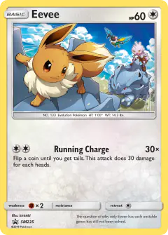 Eevee SM235 Promo card from Sun & Moon Black Star Promos