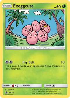 Exeggcute SM119 Promo card from Sun & Moon Black Star Promos