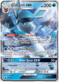 Glaceon-GX SM147 Promo card from Sun & Moon Black Star Promos
