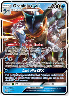 Greninja-GX SM197 Promo card from Sun & Moon Black Star Promos