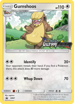 Gumshoos SM97 Promo card from Sun & Moon Black Star Promos
