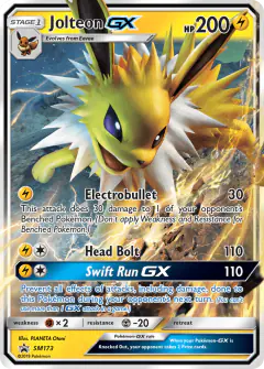 Jolteon-GX SM173 Promo card from Sun & Moon Black Star Promos