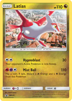 Latias SM135 Promo card from Sun & Moon Black Star Promos