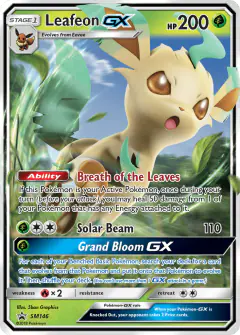Leafeon-GX SM146 Promo card from Sun & Moon Black Star Promos