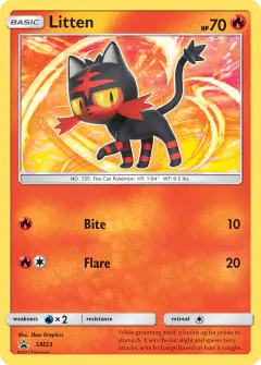 Litten SM23 Promo card from Sun & Moon Black Star Promos