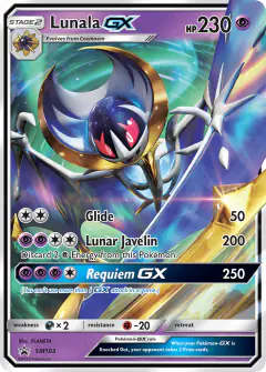 Lunala-GX SM103 Promo card from Sun & Moon Black Star Promos