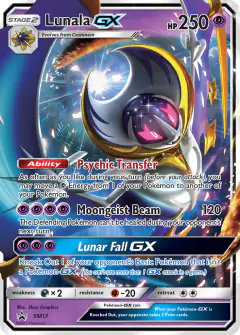 Lunala-GX SM17 Promo card from Sun & Moon Black Star Promos