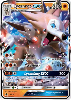 Lycanroc-GX SM14 Promo card from Sun & Moon Black Star Promos