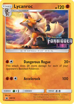 Lycanroc SM118 Promo card from Sun & Moon Black Star Promos