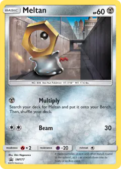Meltan SM177 Promo card from Sun & Moon Black Star Promos