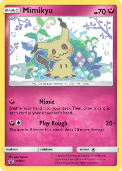 Mimikyu SM163 Promo card from Sun & Moon Black Star Promos