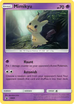 Mimikyu SM29 Promo card from Sun & Moon Black Star Promos