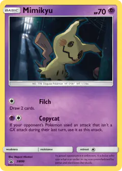 Mimikyu SM99 Promo card from Sun & Moon Black Star Promos