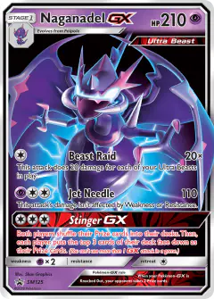 Naganadel-GX SM125 Promo card from Sun & Moon Black Star Promos