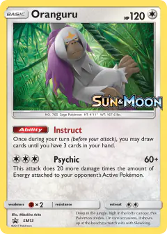 Oranguru SM13 Promo card from Sun & Moon Black Star Promos