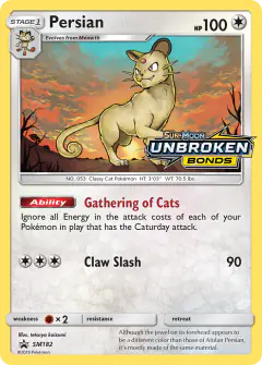 Persian SM182 Promo card from Sun & Moon Black Star Promos