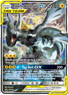 Pikachu & Zekrom-GX SM168 Promo card from Sun & Moon Black Star Promos