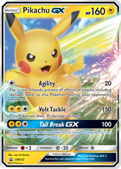 Pikachu-GX SM232 Promo card from Sun & Moon Black Star Promos