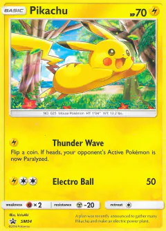 Pikachu SM04 Promo card from Sun & Moon Black Star Promos