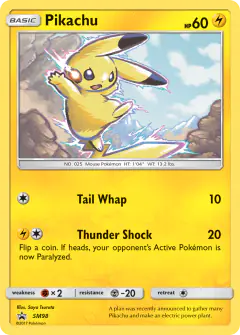 Pikachu SM98 Promo card from Sun & Moon Black Star Promos