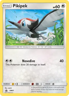 Pikipek SM07 Promo card from Sun & Moon Black Star Promos