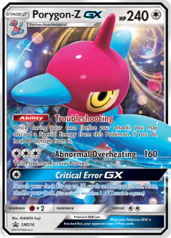 Porygon-Z-GX SM216 Promo card from Sun & Moon Black Star Promos