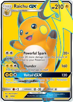 Raichu-GX SM90 Promo card from Sun & Moon Black Star Promos