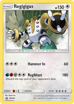 Regigigas SM243 Promo card from Sun & Moon Black Star Promos